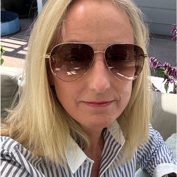 Jimmy Choo OLLY/S DDBHA Sunglasses Gold Copper Frame Brown Gradient Lens 145mm - Picture 7 of 10